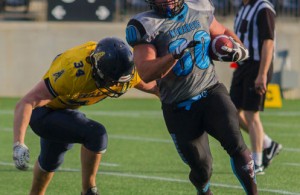 The Fort McMurray Monarchs defeated the Calgary Gators 42-37 in Calgary over the weekend, securing their first win in franchise history against the defending Alberta Football League champions. Robert Murray/Fort McMurray Today/Postmedia Network